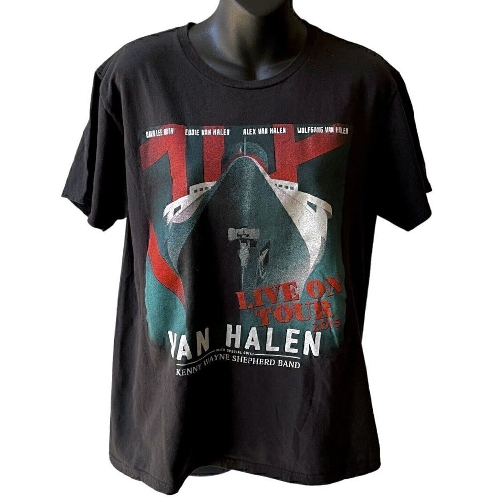 Van Halen 2015 Tour Short Sleeve Double Graphic Black T Unisex Women’s L Men S